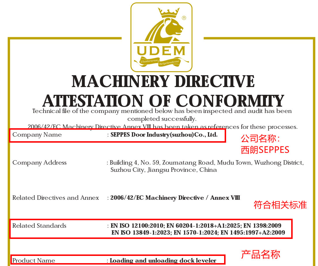 液压卸货平台的CE认证 液压卸货平台的CE认证